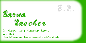 barna mascher business card